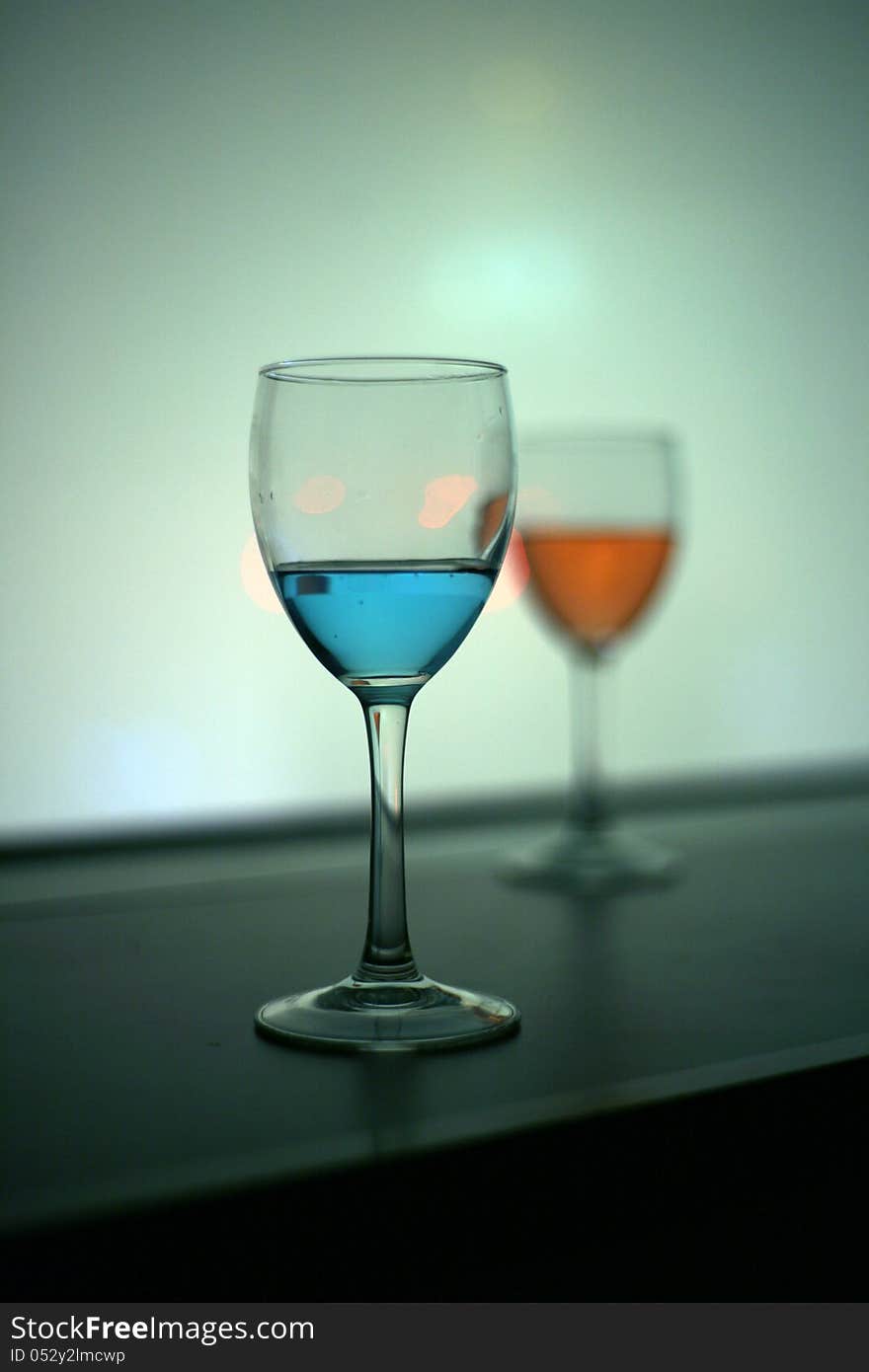 Red and blue vodka drink