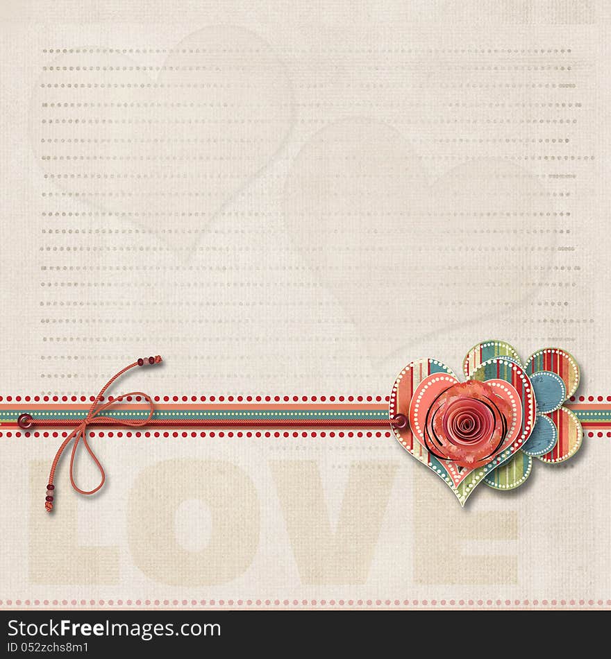 Happy Valentines Day. Vintage background with space for text or photo. Happy Valentines Day. Vintage background with space for text or photo