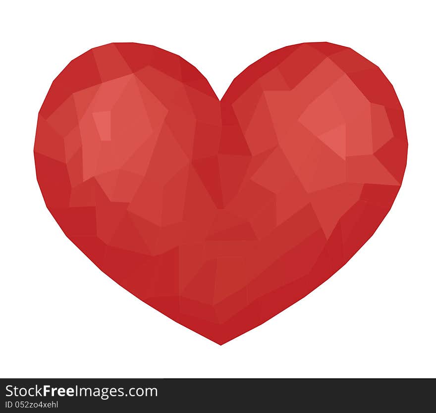 The red ruby heart, the symbol for St. Valentine day. The red ruby heart, the symbol for St. Valentine day