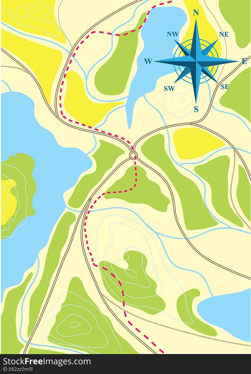 Map of trip on the forests.