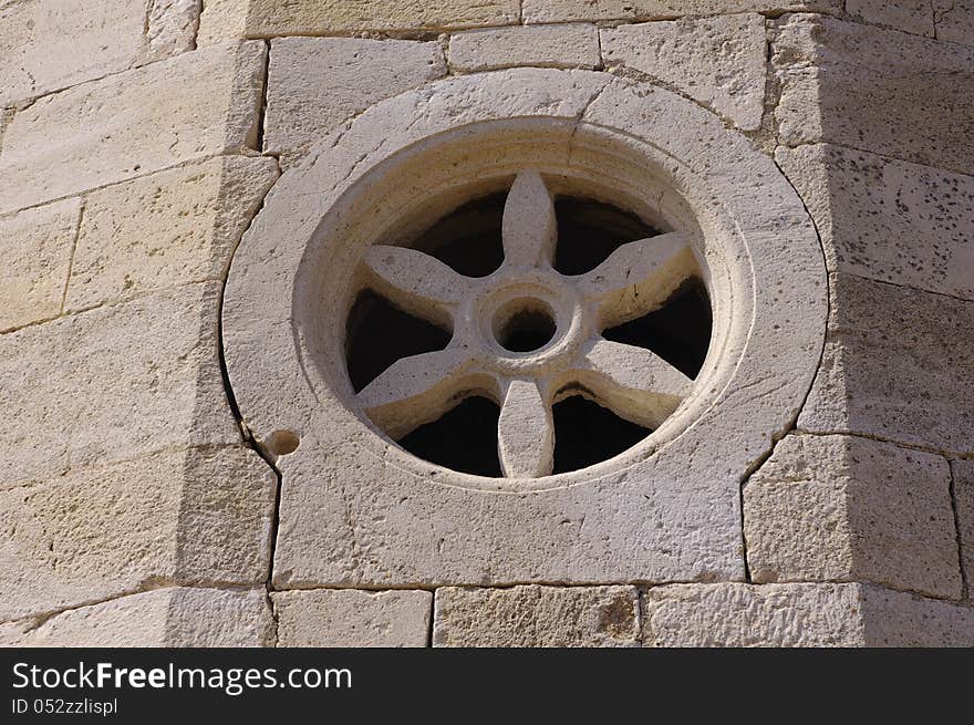 Stone Rudder On Ship, Window On Church