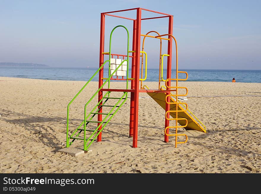 Colorful children playground on Beach