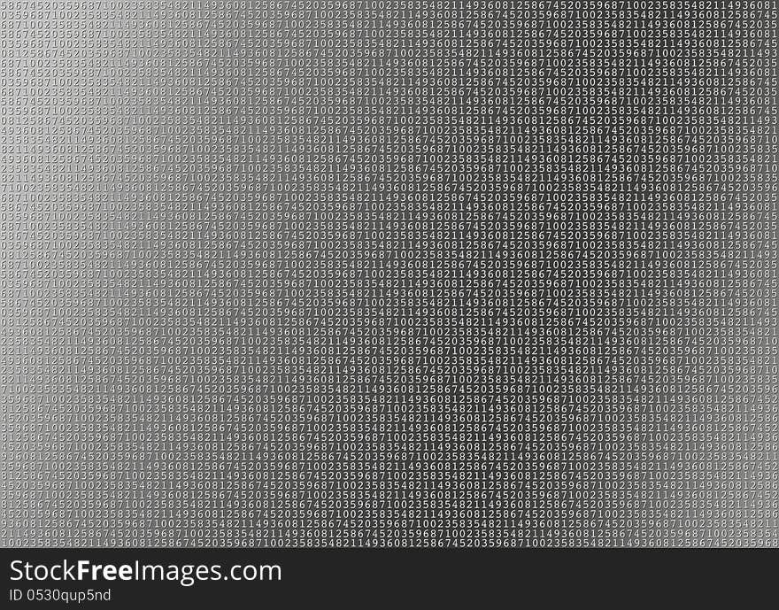 Illustration of digits or ciphers or numbers on gradient grey background. Illustration of digits or ciphers or numbers on gradient grey background