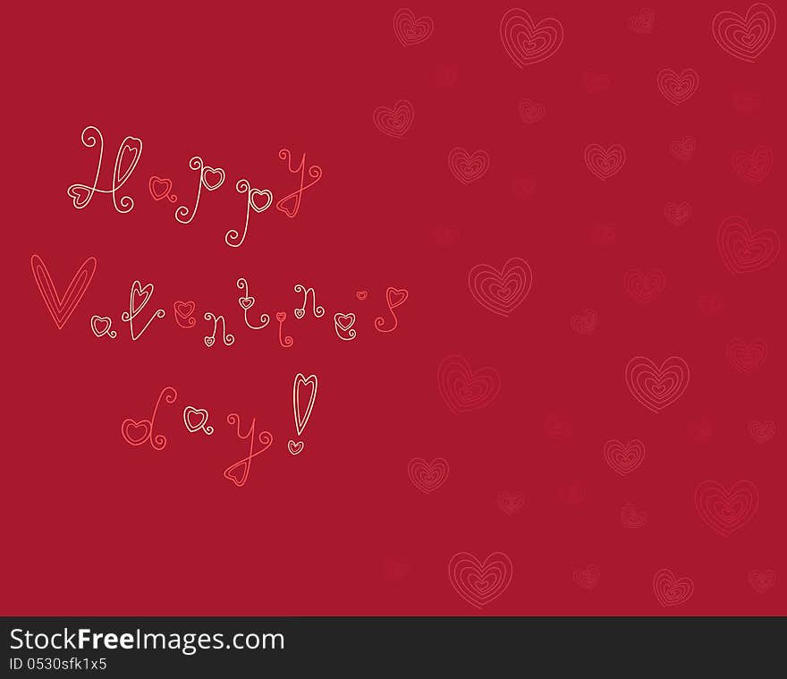 Illustration of card Happy Valentines day. Illustration of card Happy Valentines day