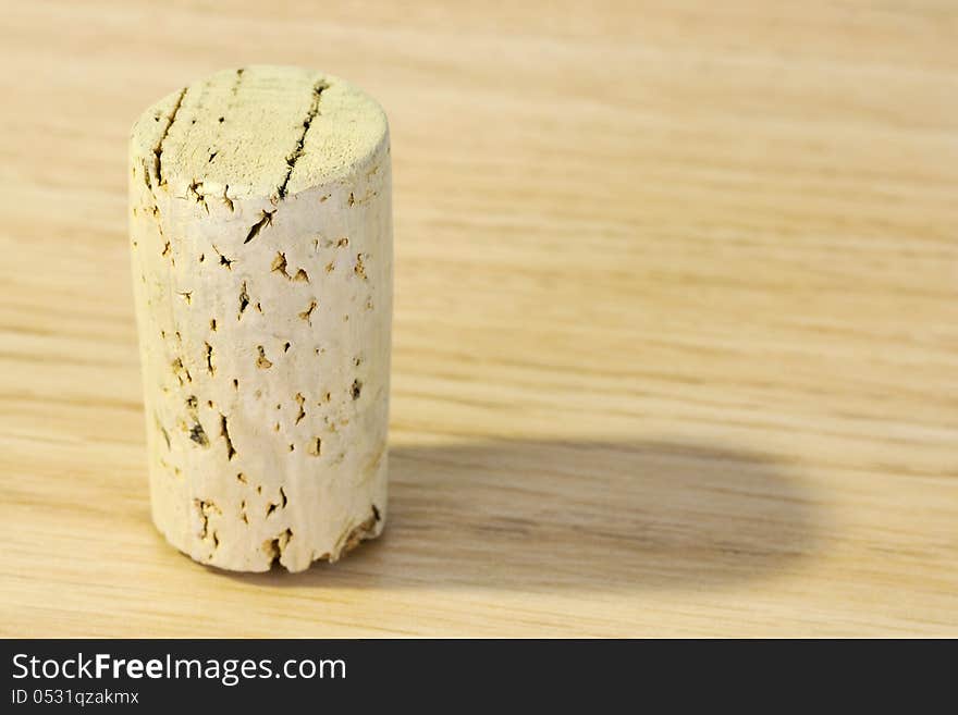 Wine cork on the table