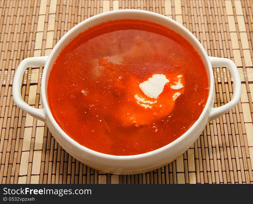 Borsch ukrainian and russian national soup