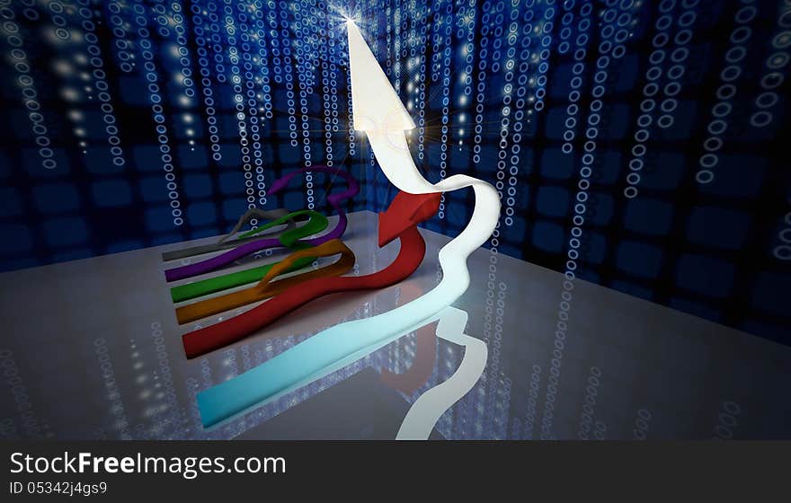 3d Business Graph with arrow