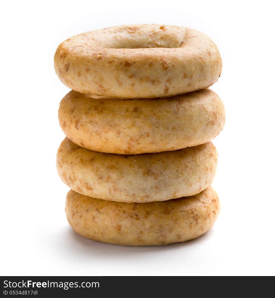 Donuts  on white background