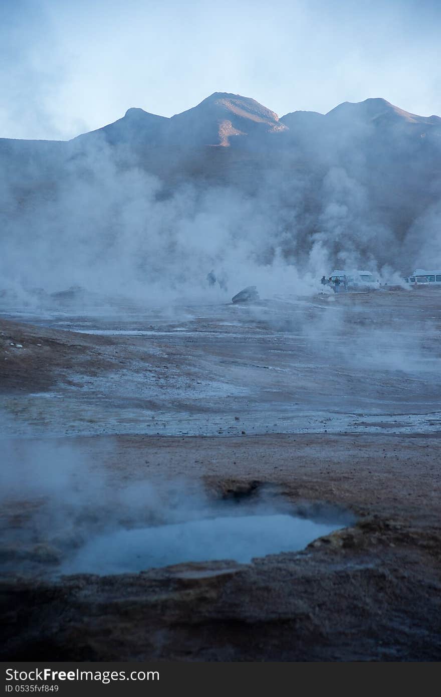 Sunrise in the Atacama Desert at Tatio. Sunrise in the Atacama Desert at Tatio.