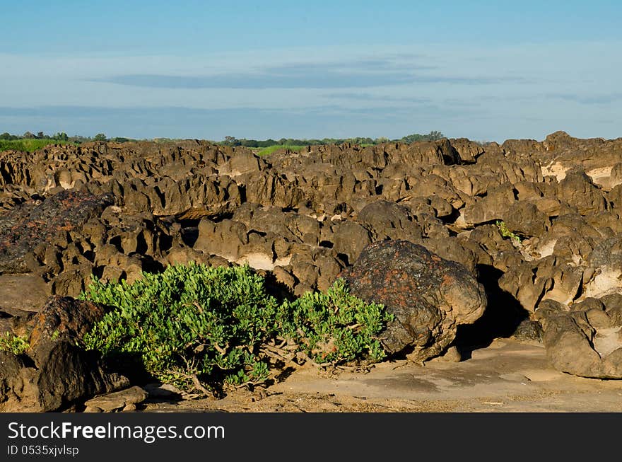 Stone in the shape of the natural beauty