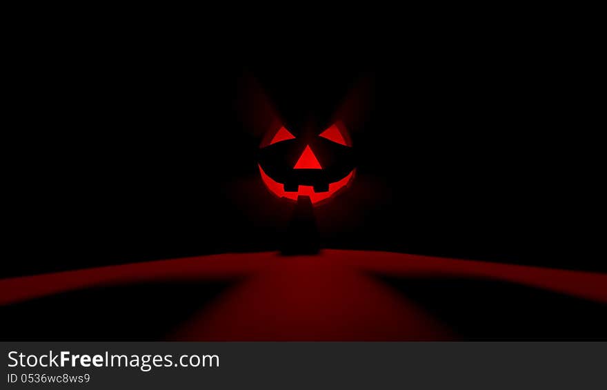 Halloween pumpkin and black background