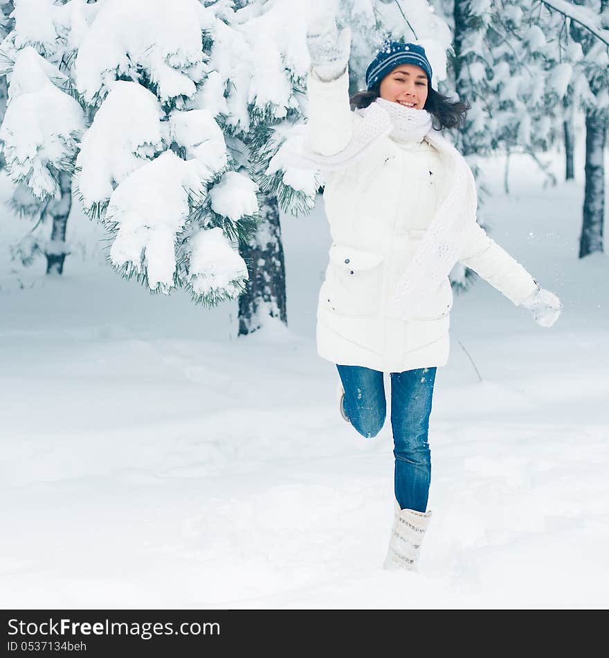 Portrait of beautiful young girl in winter day. Portrait of beautiful young girl in winter day