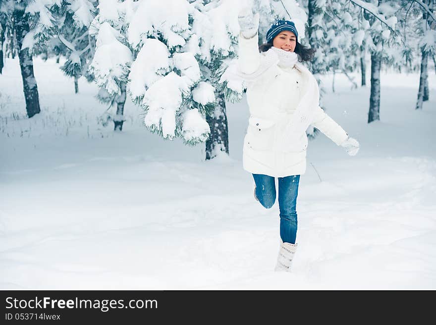 Portrait of beautiful young girl in winter day. Portrait of beautiful young girl in winter day