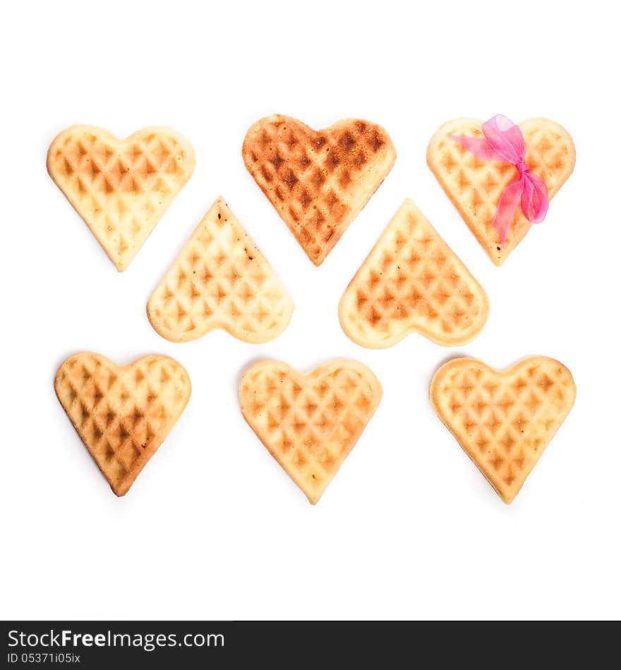 Eight Heart Shaped Waffles