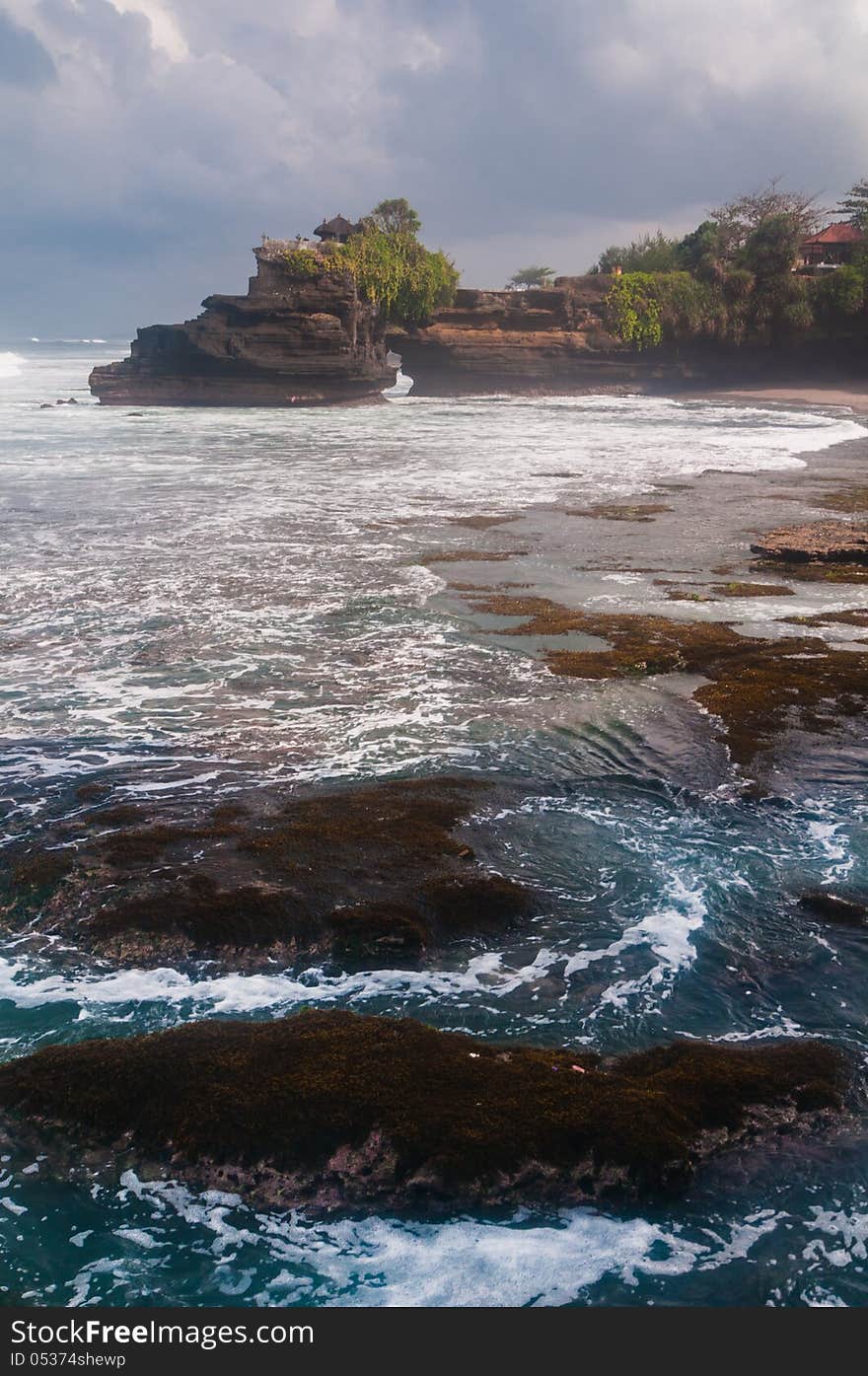 Pura Batu Bolong - small hindu temple near Tanah Lot, Bali, Indonesia. Pura Batu Bolong - small hindu temple near Tanah Lot, Bali, Indonesia