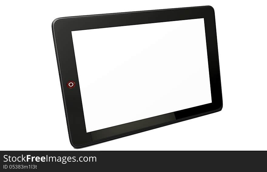 Black isolated tablet pc and white background