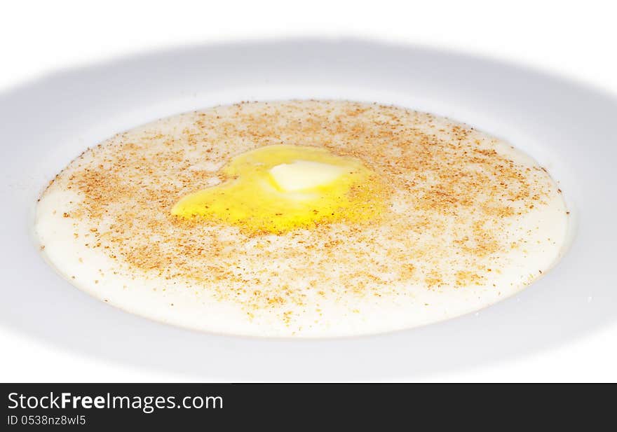 Porridge In A Deep Bowl With Butter Eye