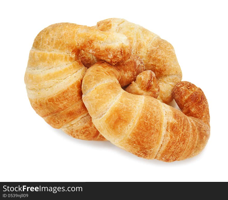 Fresh And Tasty Croissant On White Background