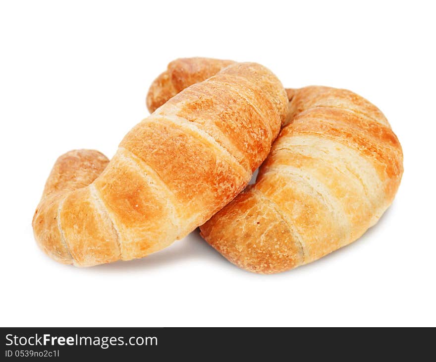 Fresh And Tasty Croissant On White Background