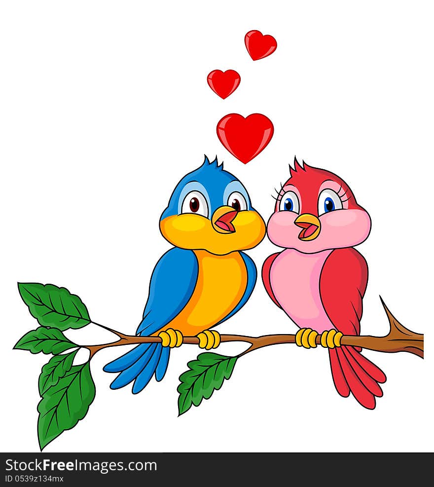 Bird couple in love