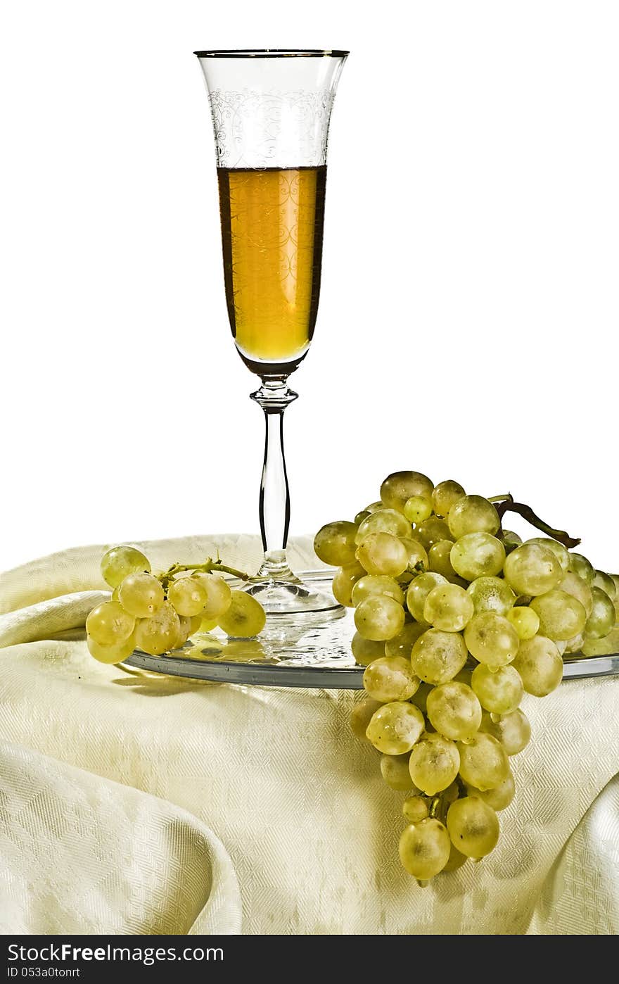 Grapes And A Glass Of Wine