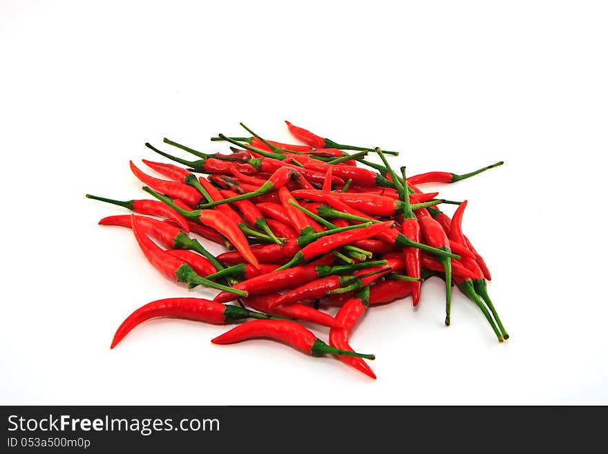 Isolate many red hot chili pepper