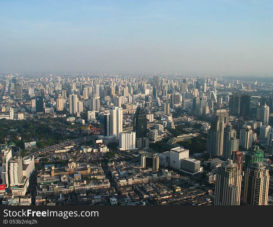 View of Bangkoks skyline