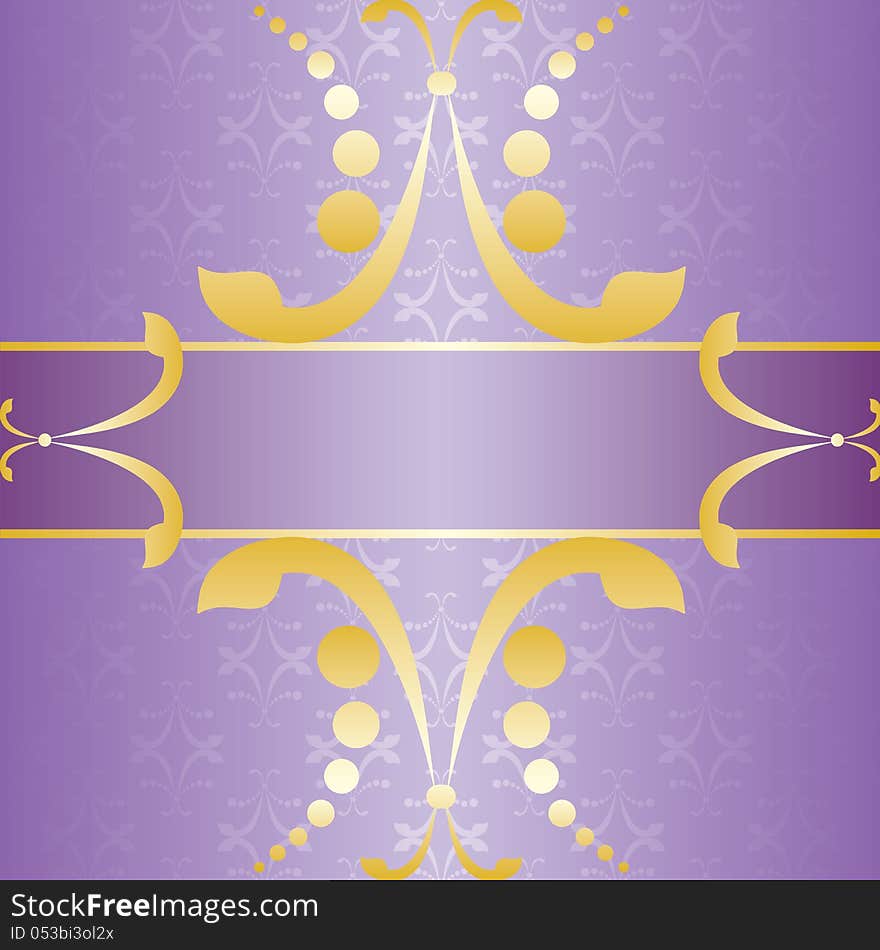 Ornate violet abstract card design. Ornate violet abstract card design