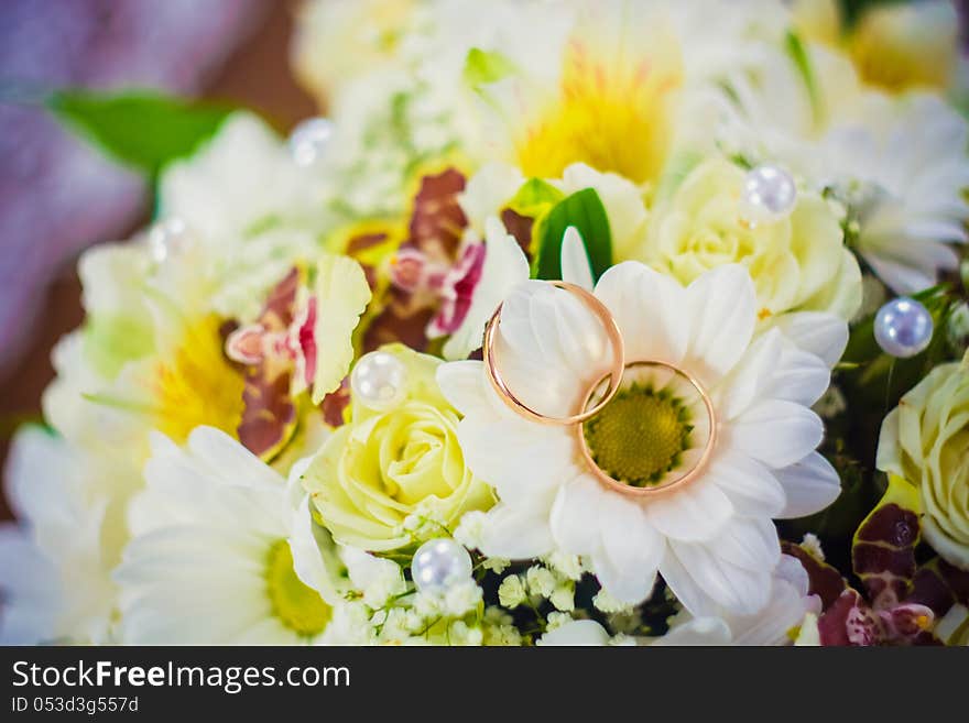 Wedding rings in a bucket