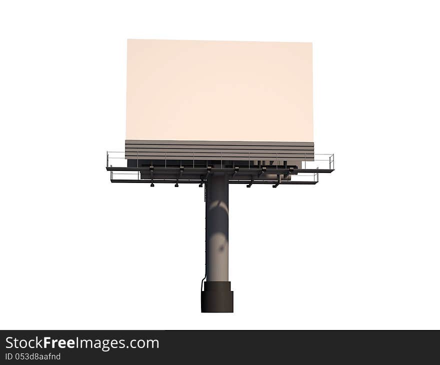 3d render of blank street billboard without environment