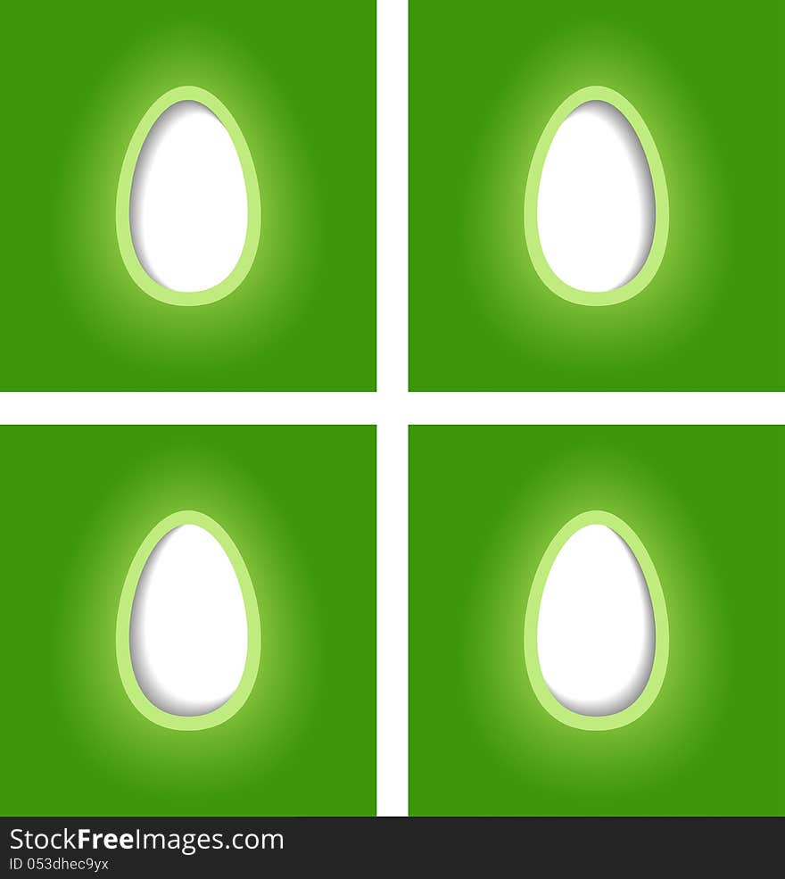 Simple easter egg cards, vector illustration