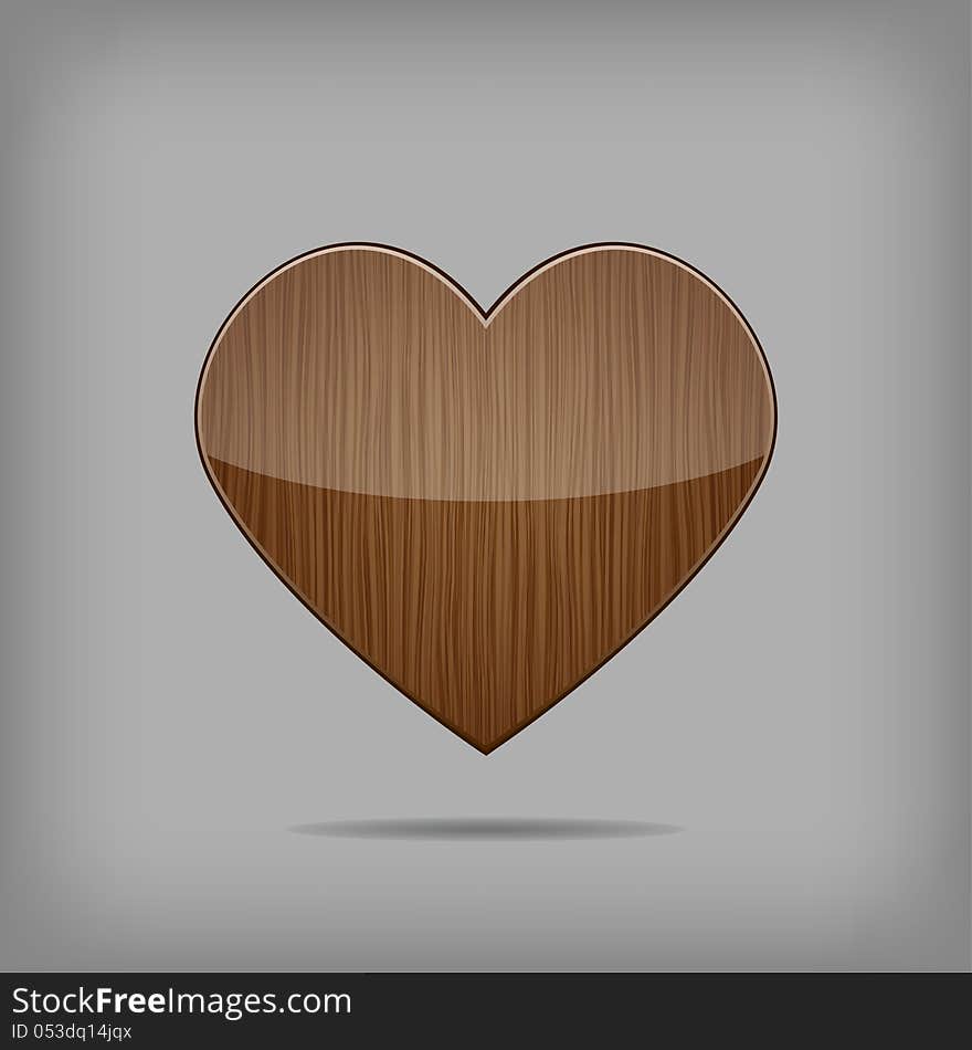 Vector Wooden Heart.