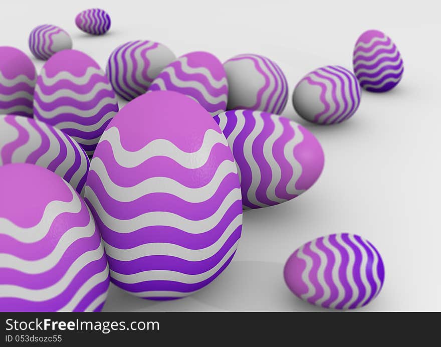 Beautifully rendered 3d Easter eggs, perfect for Easter designs.