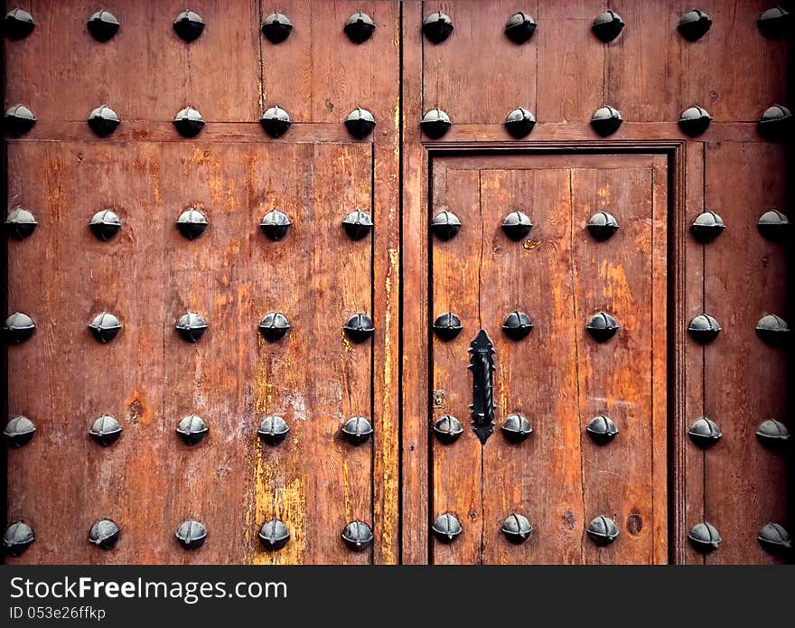 Typical spanish medieval decoration on a gate in Toledo. Typical spanish medieval decoration on a gate in Toledo