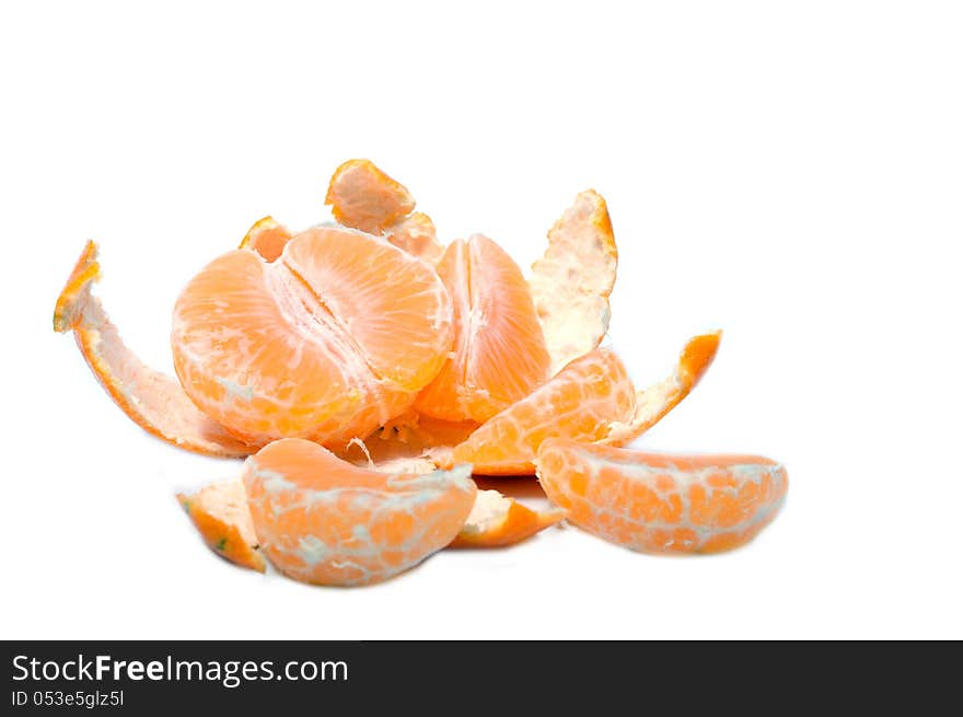 Tangerine  on white background