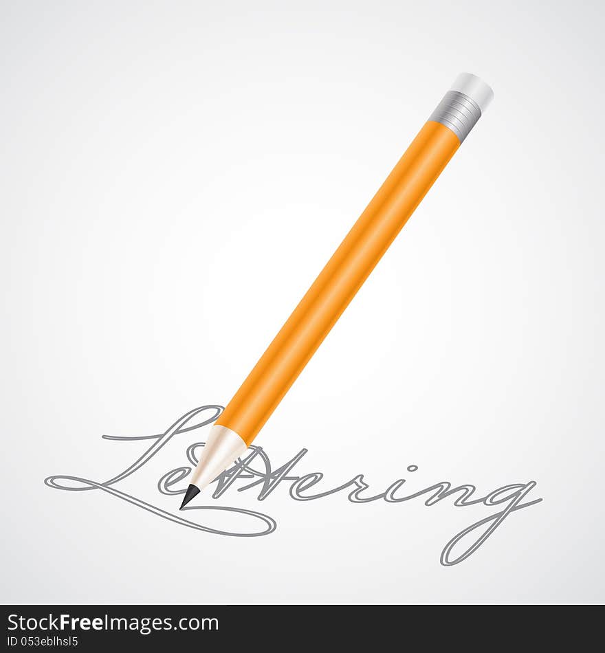 Pencil And Letters. Vector Illustration