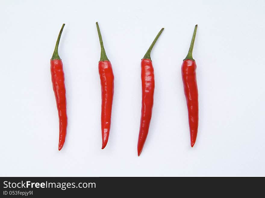 Red Hot Chili Pepper  on White Background