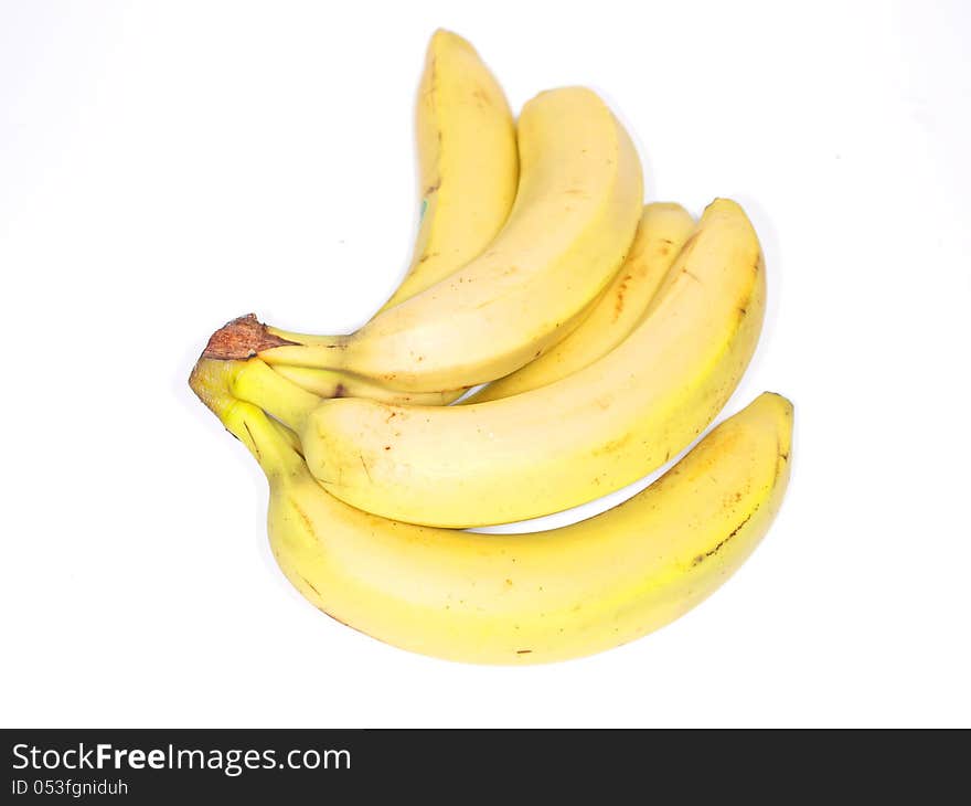 Bunch of bananas towards white background