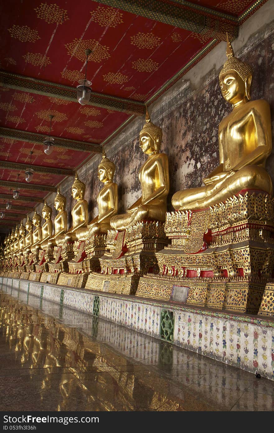 A Row of Buddha Statue