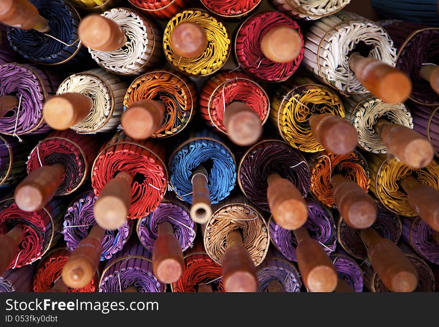 Bamboo umbrella industry in Chiang Mai, Thailand