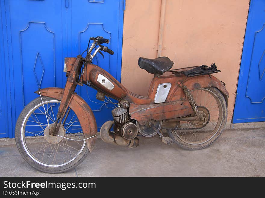 Old Motorcycle On The Street