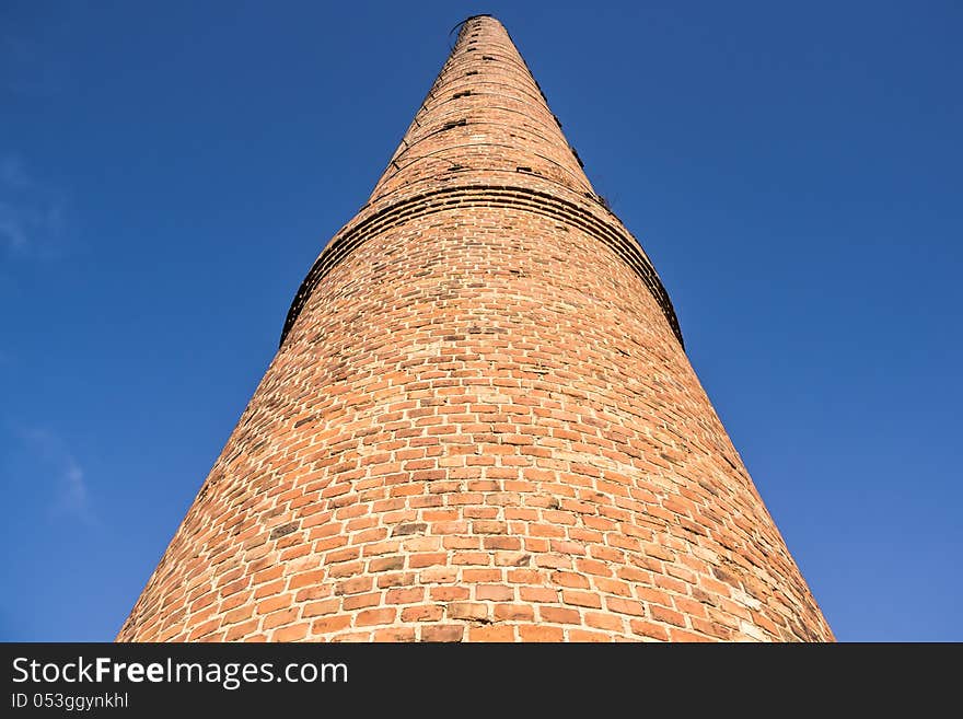 Factory chimney built of brick