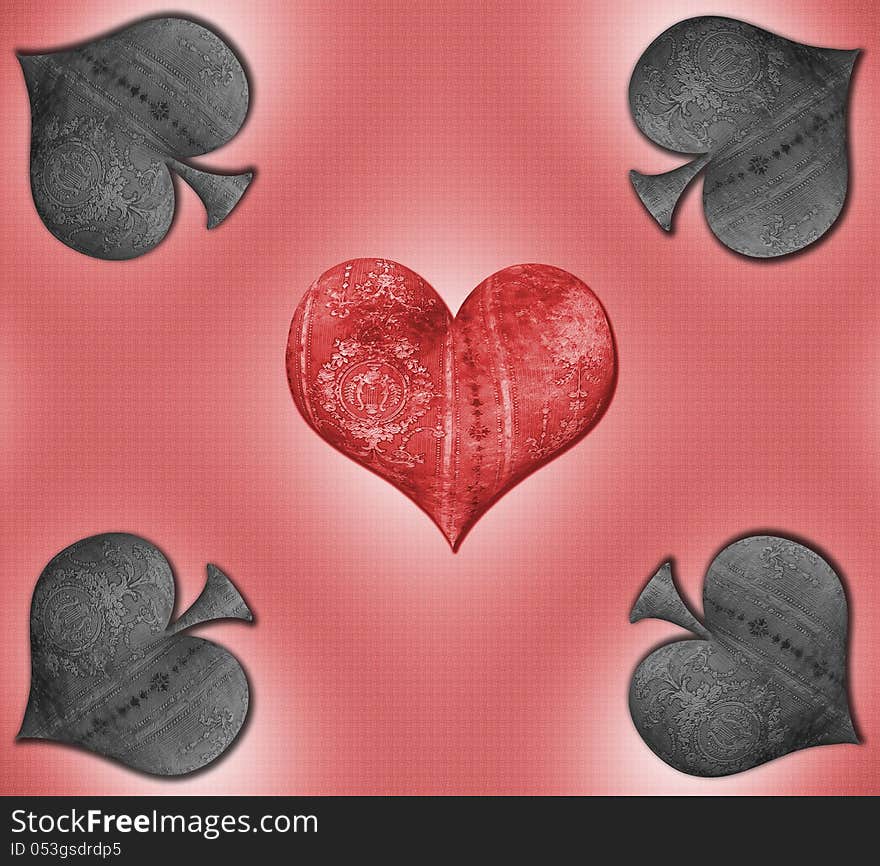 Heart and spades