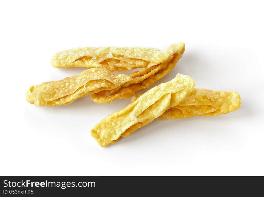 Sweet crispy southern flat bread on white background / dessert. Sweet crispy southern flat bread on white background / dessert