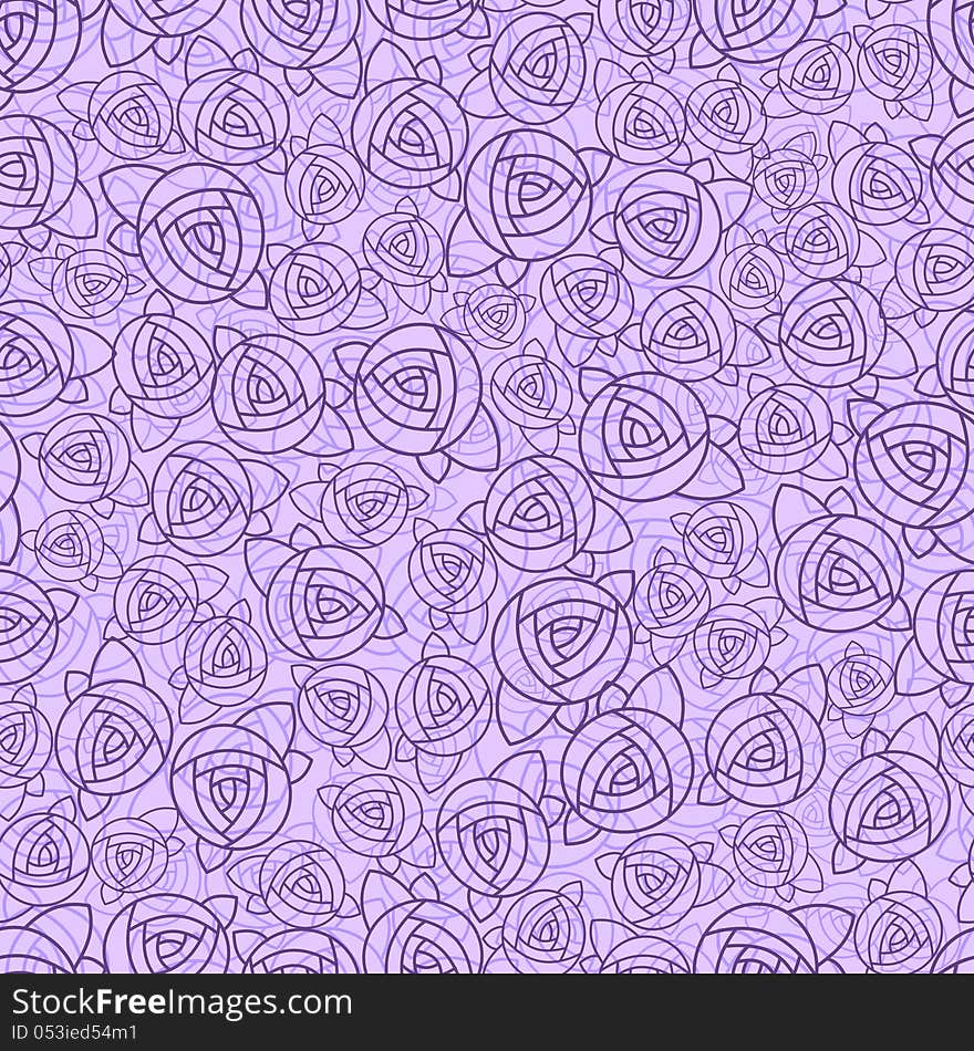 Abstract roses seamless pattern. Repeating background