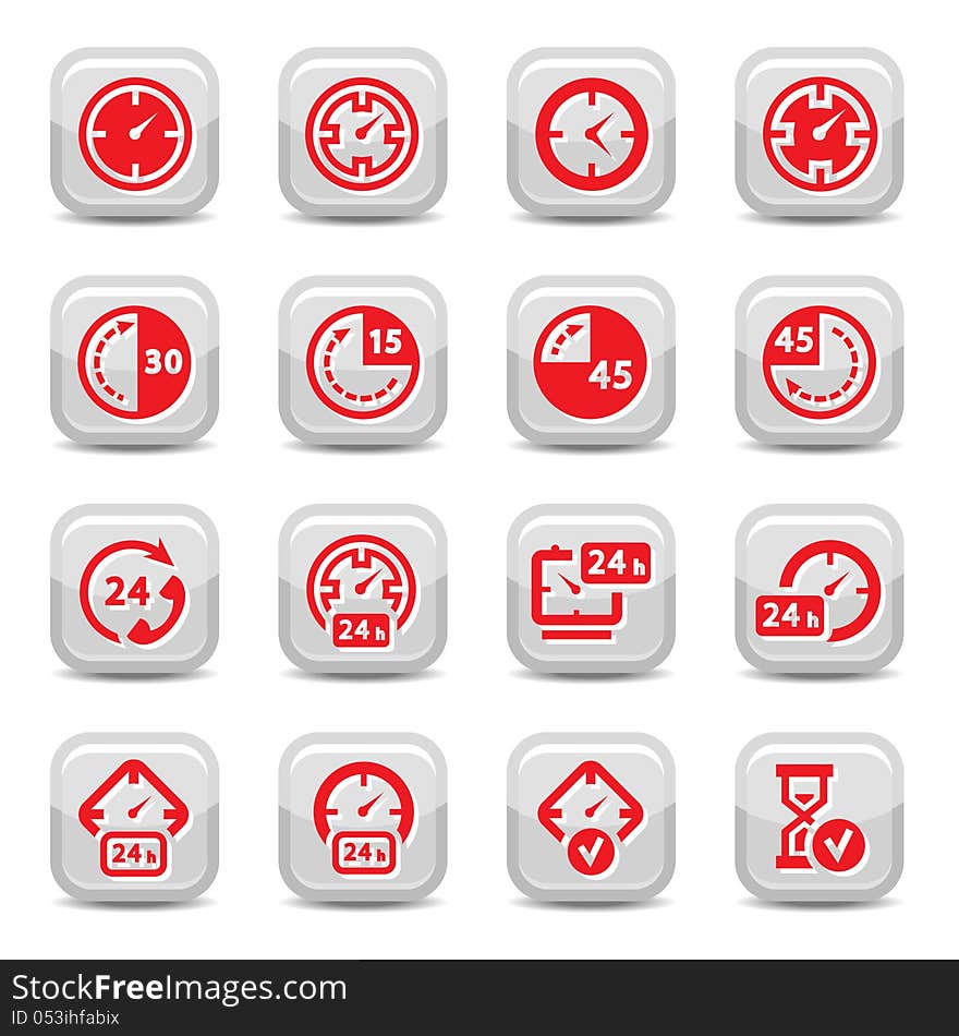 Time Icon Set for web and mobile. All elements are grouped. Time Icon Set for web and mobile. All elements are grouped.