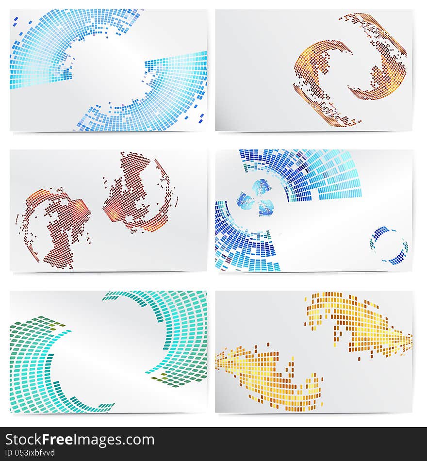 Set of vector templates for business cards. Set of vector templates for business cards.