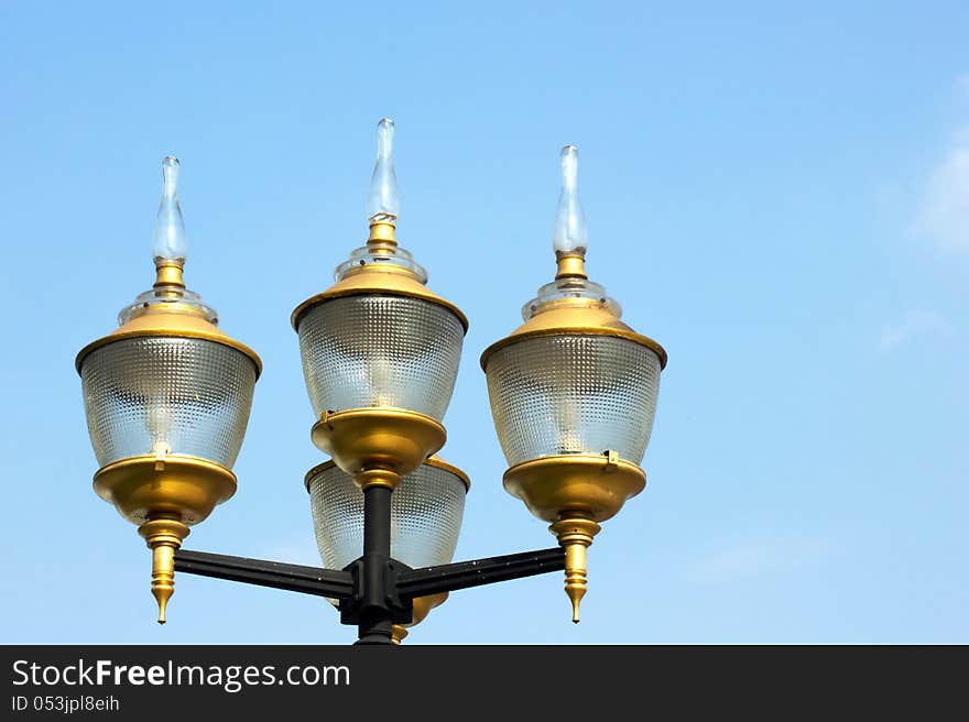 This lamp is commonly found along the park.in thailand. This lamp is commonly found along the park.in thailand