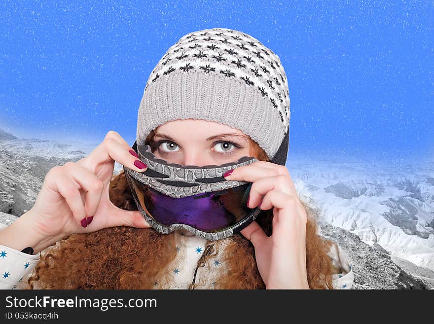 Portrait of pretty snowboarders winter athletes