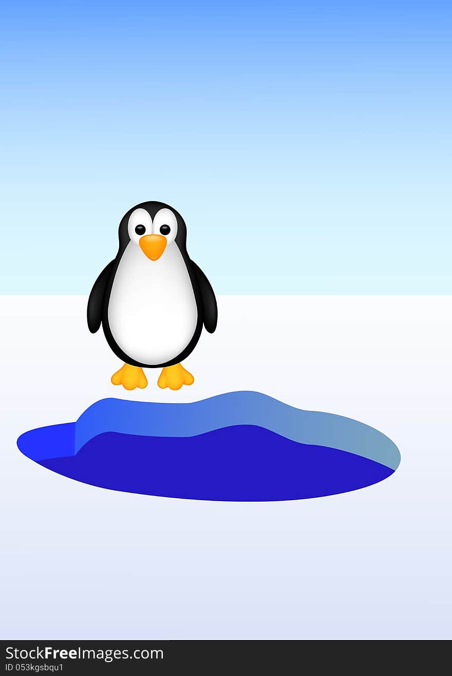 Illustration of cute penguin cartoon